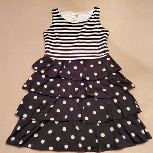 "LILY BLEU" Girls Pattern Block Summer Dress